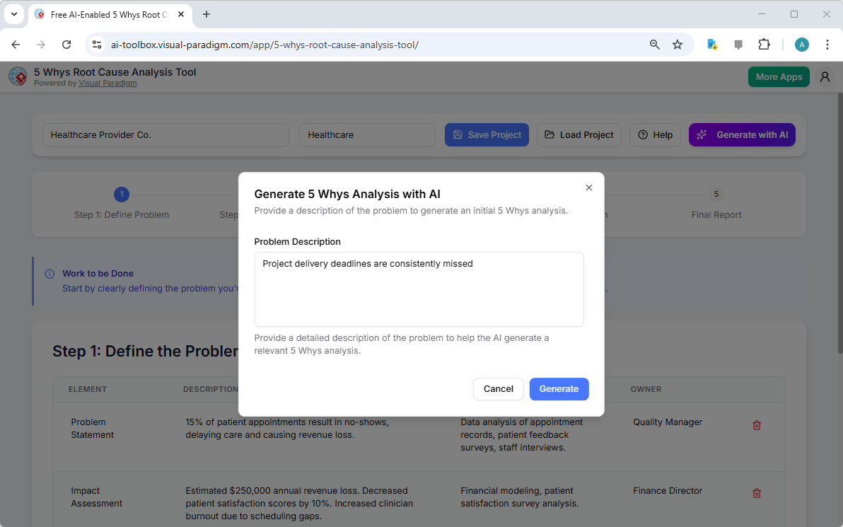Ermitteln Sie die Ursache verpasster Fristen mit dem 5-Warum-Tool