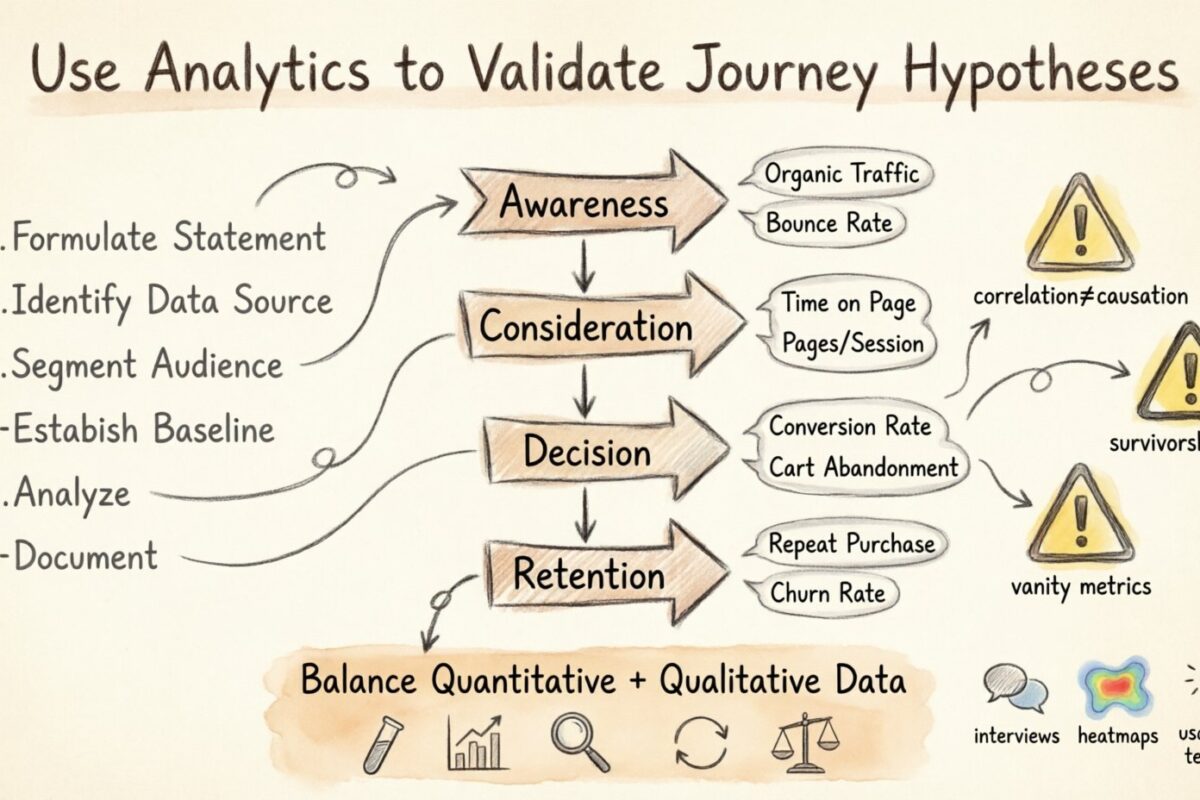 Customer-Journey-Mapping: Nutzen Sie Analytics, um Reise-Hypothesen zu validieren Customer-Journey-Mapping: Nutzen Sie Analytics, um Reise-Hypothesen zu validieren