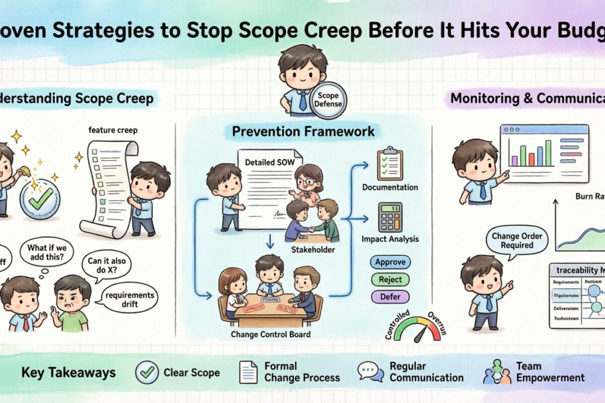 Projektmanagement-Leitfaden: Bewährte Strategien, um Scope Creep zu stoppen, bevor er Ihr Budget trifft