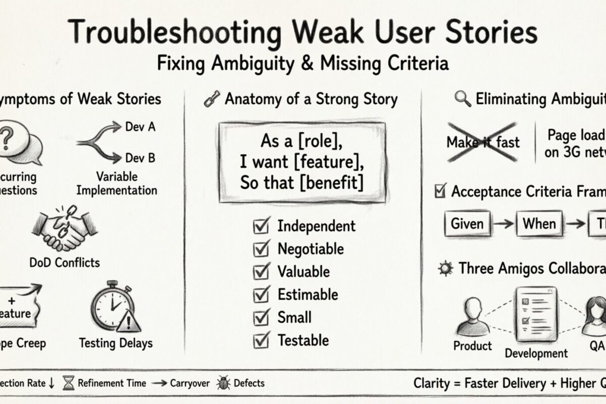 Solución de problemas con historias de usuario débiles: Corrección de ambigüedades y criterios faltantes