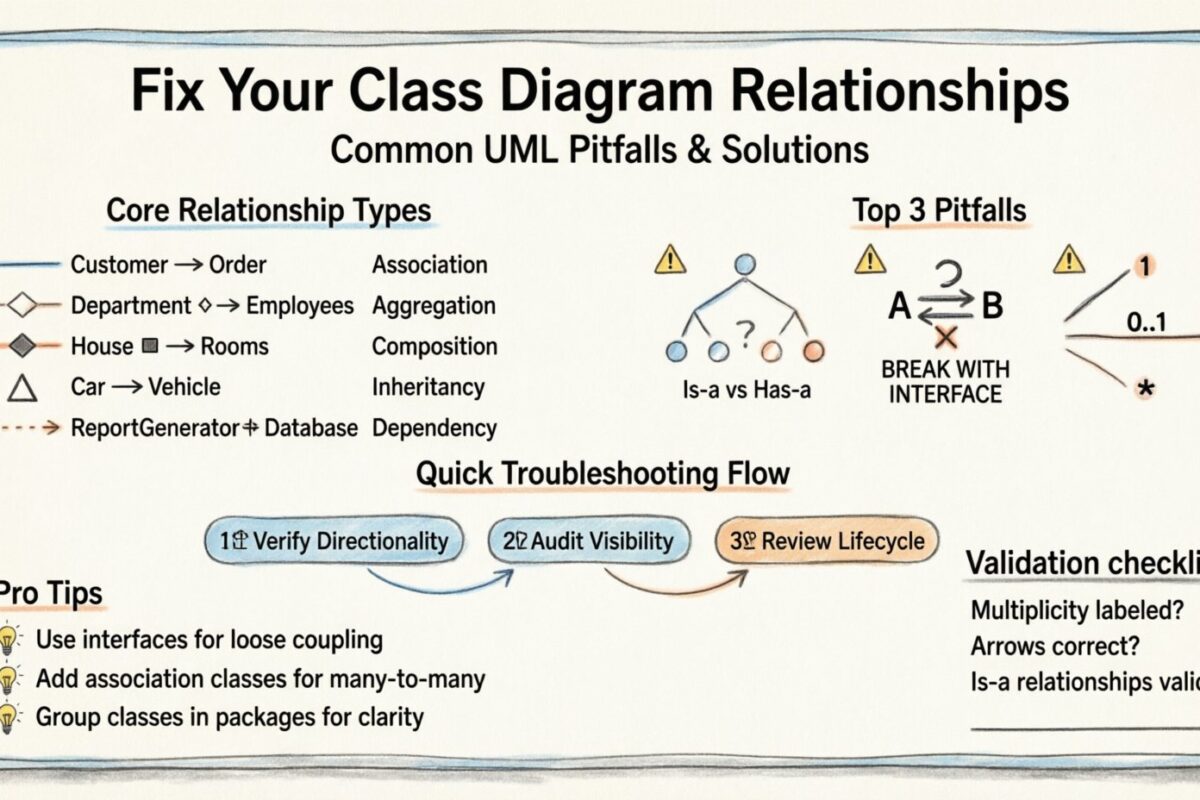 Dépannage de votre diagramme de classes : pourquoi vos relations échouent et comment les corriger Dépannage de votre diagramme de classes : pourquoi vos relations échouent et comment les corriger