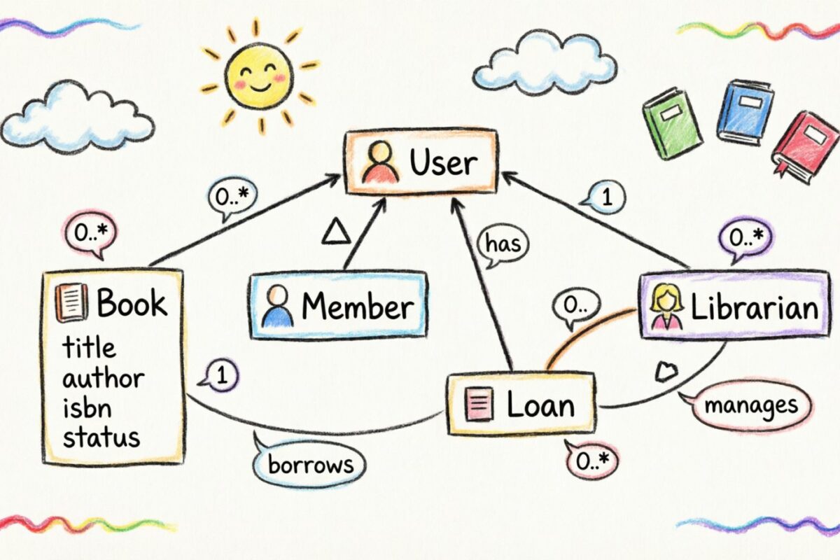 Étude de cas du monde réel : comment modéliser un système de bibliothèque à l’aide de diagrammes de classes clairs