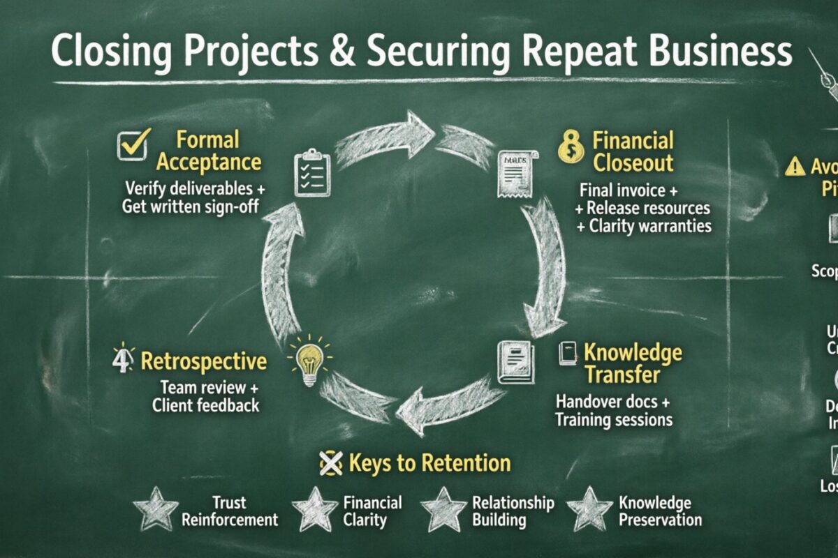 Guide de gestion de projet : Clôture des projets et sécurisation des affaires répétées auprès des clients Guide de gestion de projet : Clôture des projets et sécurisation des affaires répétées auprès des clients