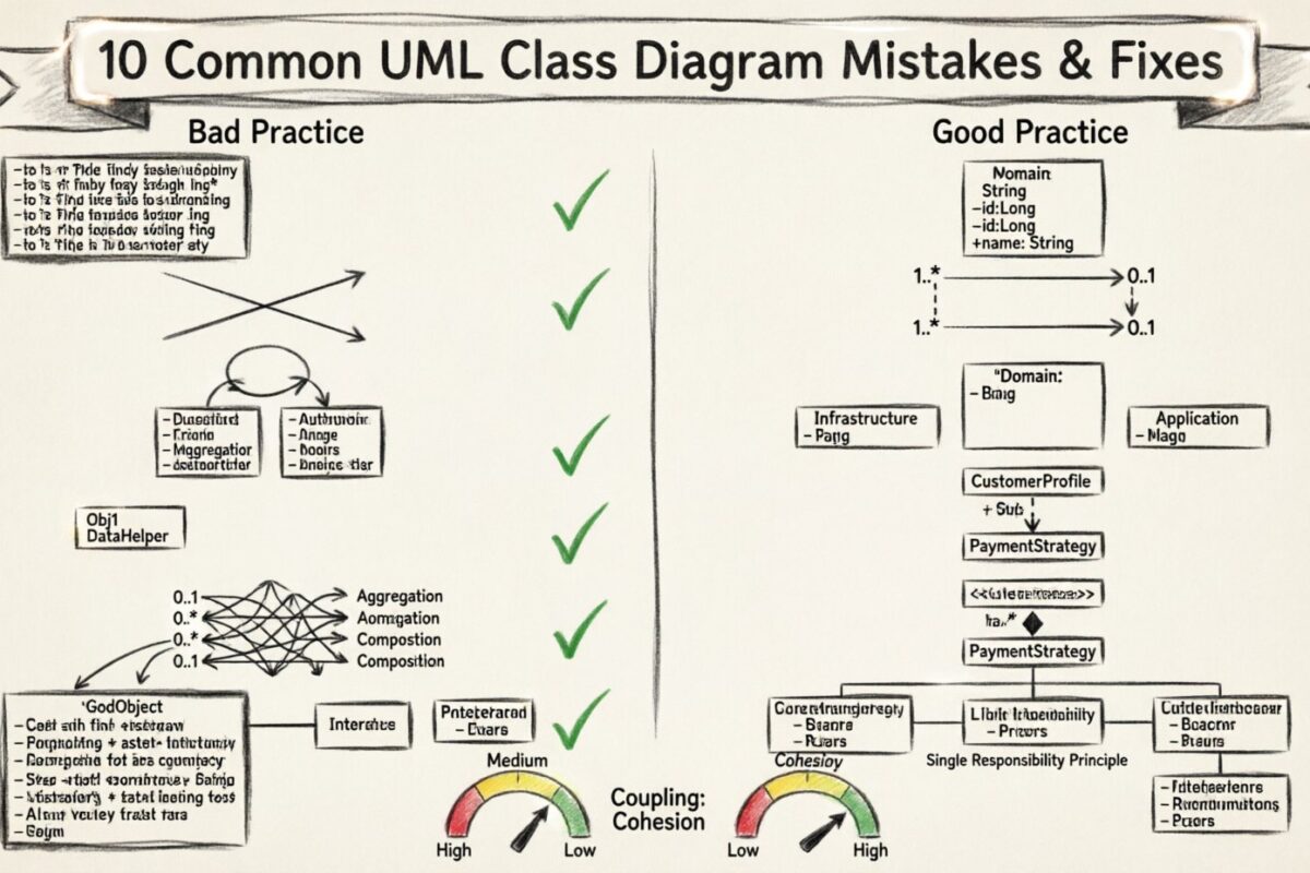 10 Kesalahan Diagram Kelas UML Umum yang Menghancurkan Desain Perangkat Lunak Anda dan Cara Memperbaikinya dengan Cepat