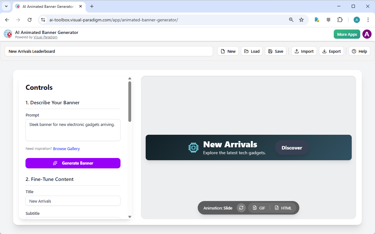 洗練されたテック広告のデザイン：AIアニメーションバナー生成ガイド