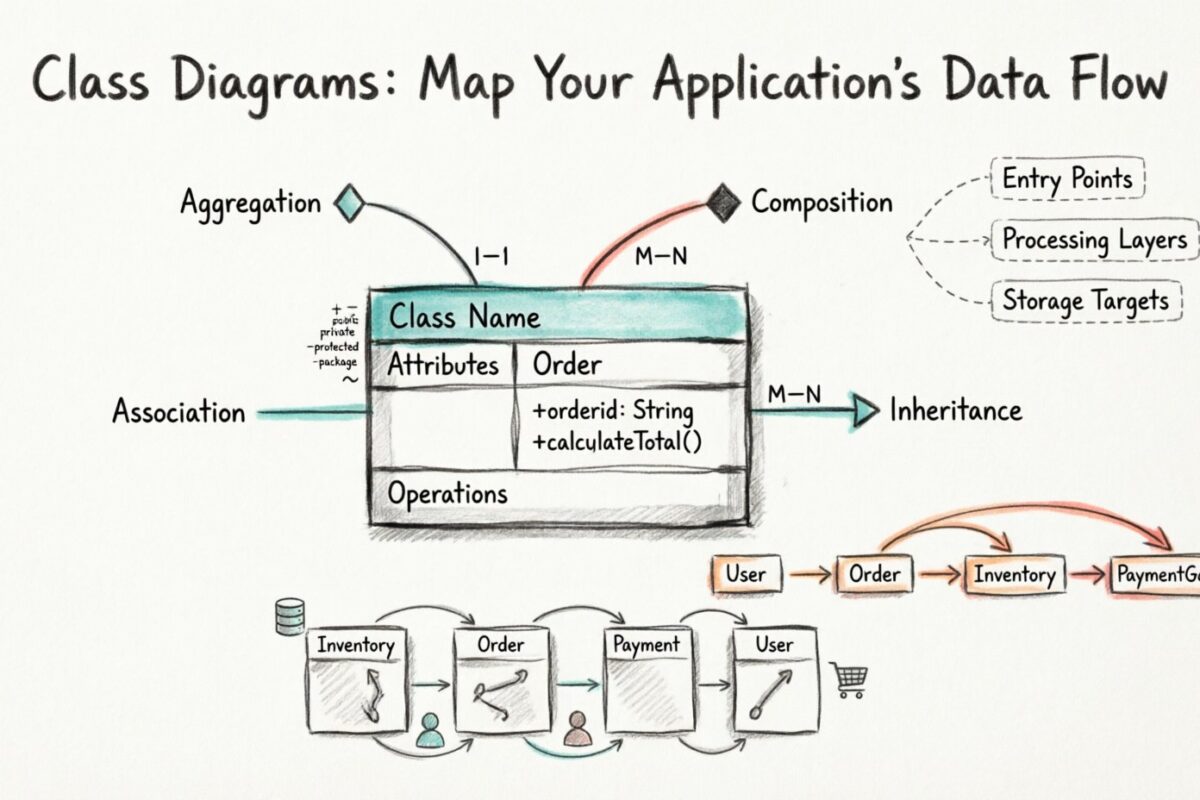 Visualizando o Fluxo de Dados: Usando Diagramas de Classes para Mapear a Estrutura Central da sua Aplicação