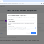 Transform FinTech Strategy in Minutes with AI-Powered SWOT-TOWS Tool