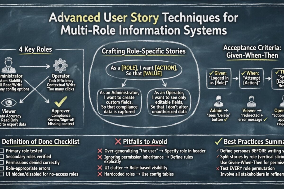 Advanced User Story Techniques for Multi-Role Information Systems Advanced User Story Techniques for Multi-Role Information Systems