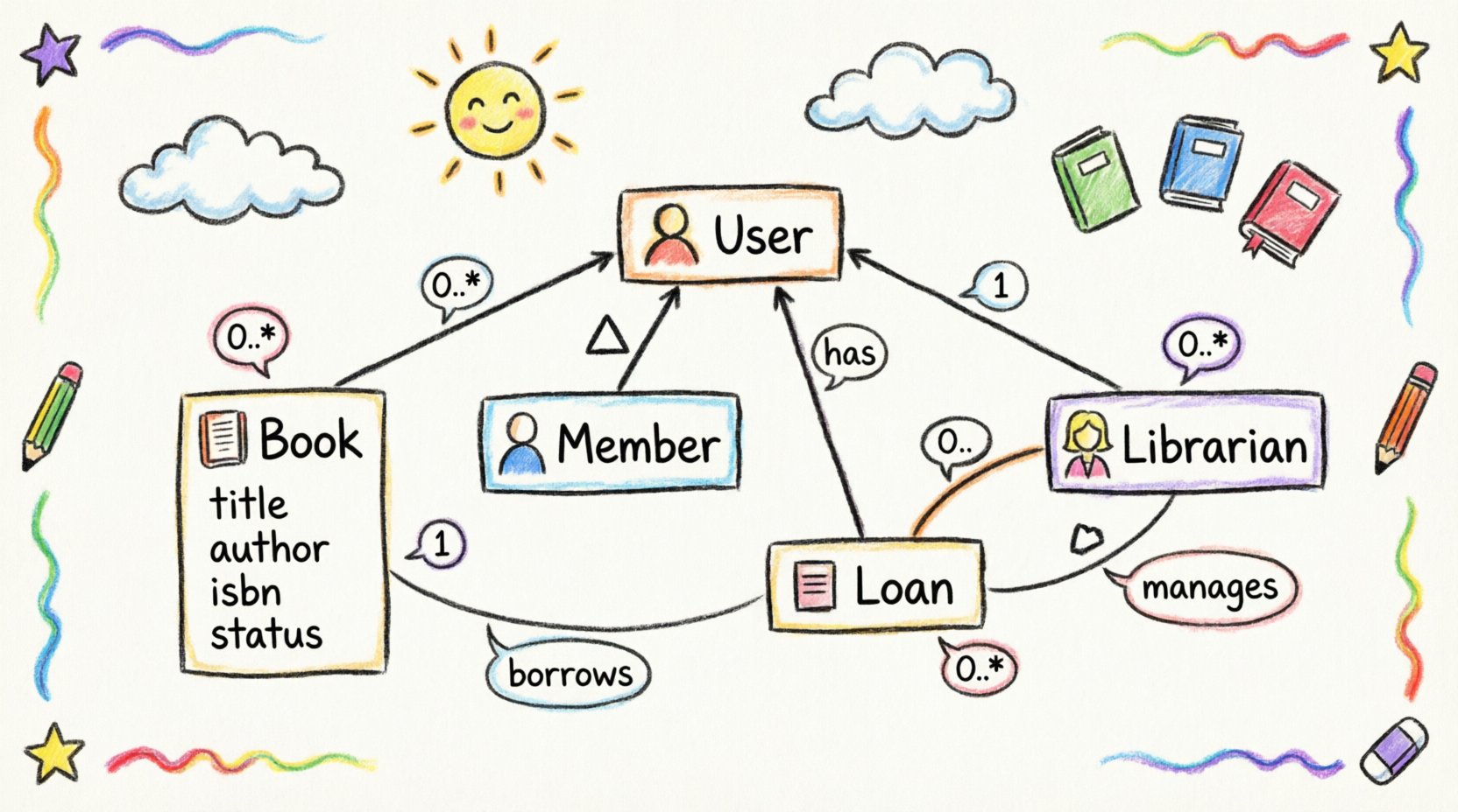 Real-World Case Study: How to Model a Library System Using Clear Class Diagrams